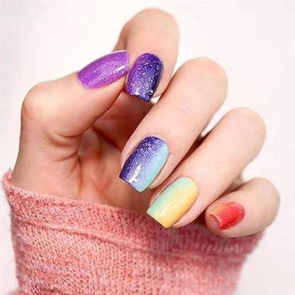 6Pcs Ombre Nail Brush Nail Art Brushes Nail Ombre Brush Nail Gradient Painting Pen Ombre Brush for Gel Nails Acrylic Manicure Brush Nail Art Tools - color: Mix Ombre Brush