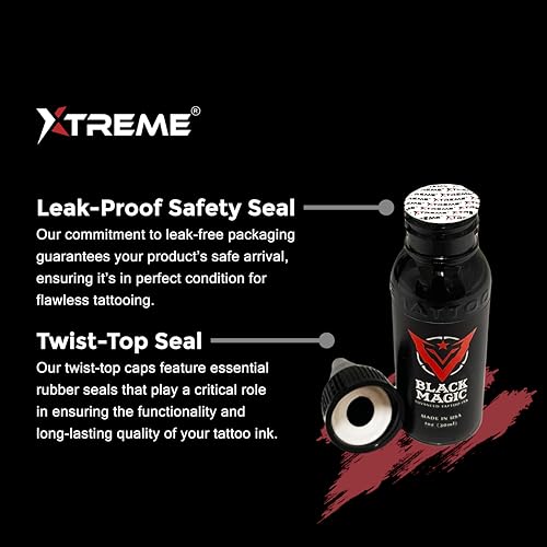 Xtreme Tattoo Ink, Versatile Medium Viscosity for Precision Tattooing, Rich Hue, Quick Healing, Acrylic-Free, Water Based and Premium Quality - Ready-to-Use Tattoo Ink (Dragon's Blood, 0.5 oz) - color: Dragon's Blood, size: 0.5 fl oz