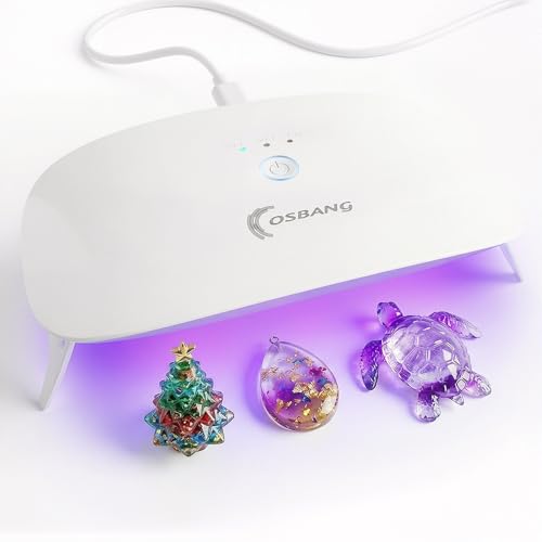 OSBANG UV Light for Resin Large Size UV Lamp Fast Curing for UV Resin Jewelry Making Keychain Craft DIY Decor Resin Supplies - size: UV Resin Light
