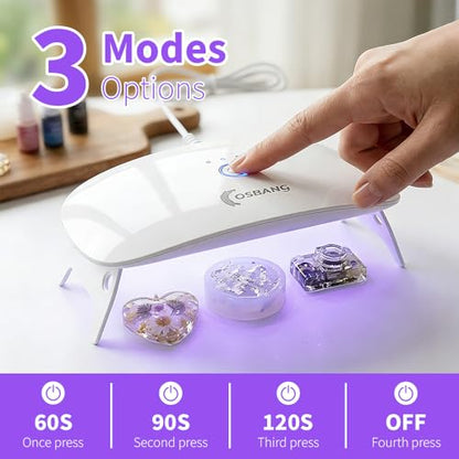 OSBANG UV Light for Resin Large Size UV Lamp Fast Curing for UV Resin Jewelry Making Keychain Craft DIY Decor Resin Supplies - size: UV Resin Light