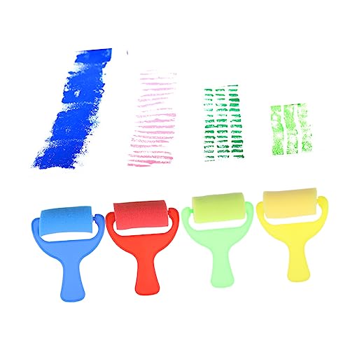 DOITOOL 8Pcs Colorful Sponge Paint Rollers Set for Kids Soft Brayers for DIY Arts and Crafts Washable Painting Tools for School Projects and Creative Fun