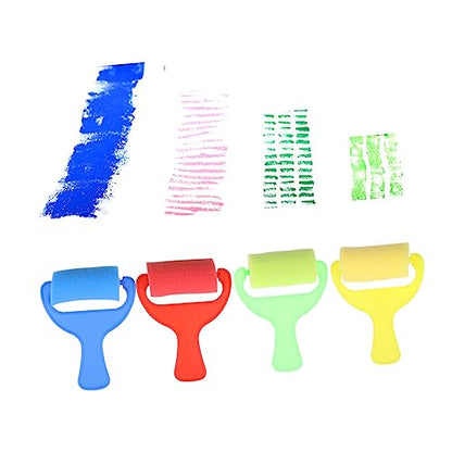 DOITOOL 8Pcs Colorful Sponge Paint Rollers Set for Kids Soft Brayers for DIY Arts and Crafts Washable Painting Tools for School Projects and Creative Fun