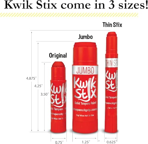 The Pencil Grip Kwik Stix Tempera Paint, Pastel Tones, 10 Colors - size: 10 Count (Pack of 1)