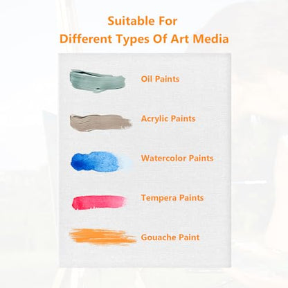 Canvas for Painting 12 x 16 inches, 5 Packs Blank Canvas Board Cotton Acid-Free Canvas Panels for Acrylic Paint, Oil Paint & Wet Water Art Media, Hobby Painters and Beginners - size: 5 Packs 30x40cm