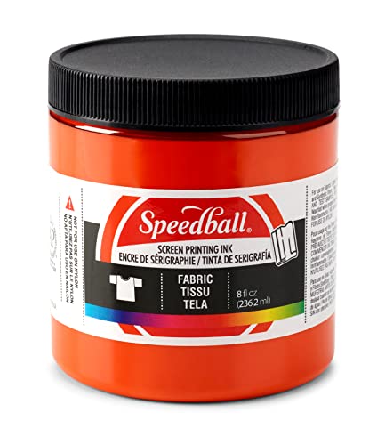 Speedball Fabric Screen Printing Ink, 8-Ounce, Orange for T-Shirt and Silkscreen Printmaking - color: Orange, size: 8 fl oz