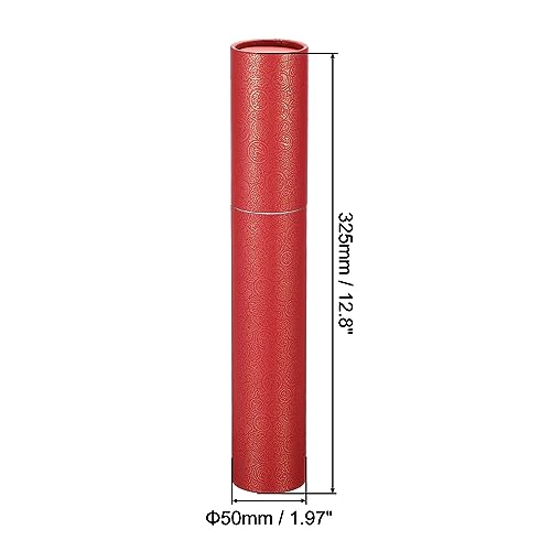 PATIKIL 2 Inch x 13 Inch Poster Tube, 1Pcs Photo Storage Tube Portable Shipping Mailing Tubes Calligraphy Painting Tubes Round Carrying Case for Storing Paper Art Map Documents, Red - size: 2 Inch x 13 Inch