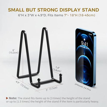 Plate Holder Easel Display Stand - 6 inch Metal Plate Stands for Display - Tabletop Picture Stand - Black Iron Easels for Display Pictures | Photo Frames | Book | Decorative Plates | Plaque - 4 Pack - size: 6 inch (4 pack)