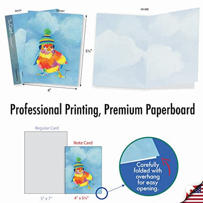 The Best Card Company - 10 Adorable Note Cards Blank (4 x 5.12 Inch) - Wildlife and Animal, Assorted Boxed Set - Funny Farm M6563OCB-NB - style: Funny Farm