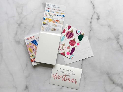 edding 30010 Postcard pad - White - 20 Sheets in A6 - Thick Painting Paper (300 GSM) - Canvas-Like Paper for Acrylic and Oil Paint, Acid-Free, Ideal for Professionals and Beginners - color: 03: A6 - White