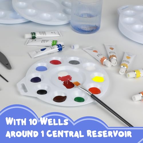 30Pcs Paint Tray Palettes, Plastic Paint Pallets with Hanging Hole for Teachers or Students to Paints on School Project, Art Class or Have a Birthday Painting Part - size: 30PCS