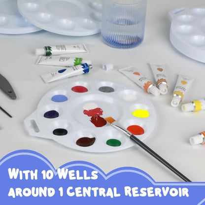 30Pcs Paint Tray Palettes, Plastic Paint Pallets with Hanging Hole for Teachers or Students to Paints on School Project, Art Class or Have a Birthday Painting Part - size: 30PCS