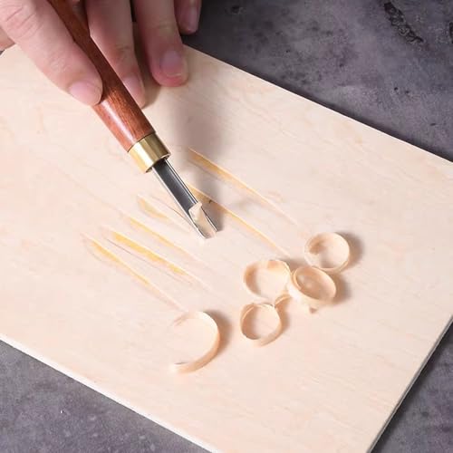Wood Carving Tools, 6Pcs Wood Carving Knife Kit, Linocut Carving Tools Set, with Wooden Handle, Square U Shaped Blade, for Woodblock Printing, Woodcut Printmaking, Linoleum Carving, Linocut