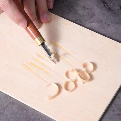 Wood Carving Tools, 6Pcs Wood Carving Knife Kit, Linocut Carving Tools Set, with Wooden Handle, Square U Shaped Blade, for Woodblock Printing, Woodcut Printmaking, Linoleum Carving, Linocut