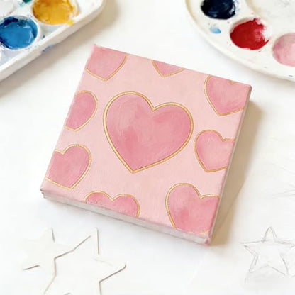AUREUO Mini Stretched Canvas - 2x2 Inch/24 Pack - 2/5 Inch Profile Tiny Square Canvas Boards for Painting - Art Gift Set Bulk Pack Canvases for Acrylic Painting & Craft - size: 2"x2"