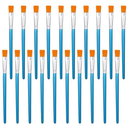 1/2 inch Flat Paint Brushes for Acrylic Painting,20Pcs Flat Acrylic Paint Brush Watercolor Quality Synthetic Artist Paint Synthetic Paint Brushes for Detail Art Painting Oil