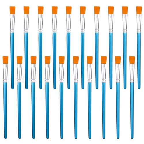 1/2 inch Flat Paint Brushes for Acrylic Painting,20Pcs Flat Acrylic Paint Brush Watercolor Quality Synthetic Artist Paint Synthetic Paint Brushes for Detail Art Painting Oil