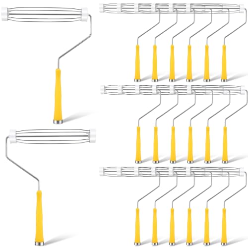 Leumoi 18 Pack 9 Inch Paint Roller Frame 5 Wire Galvanized Roller Handle Brush House Painting Supplies for Wall House Home Repair Tools, Use with 9" Paint Covers (Yellow) - color: Yellow