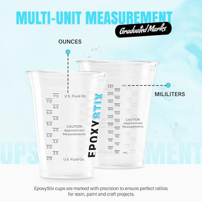 [Pack of 25] 10oz Disposable Graduated Measuring Cups for Mixing - Measurements in mL and Oz - Multipurpose Reusable Cups for Paint, Epoxy Resin, Stain, Liquid Mixing Cups - size: 25 Pack