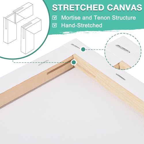 ESRICH 10x10 Stretched Canvas for Painting, 10 Pack Square Canvas for Painting Primed Acid-Free Framed Blank Canvas, Art Canvases for Beginners & Artists to Paint Oil, Acrylic, Pouring Painting. - size: 10X10IN 10 Packs