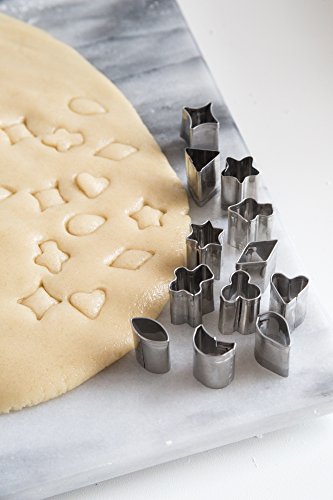 Fox Run Mini Shapes Fondant Cutter Set, Small Star, Diamond, Heart, Clover, Spade, Moon, Oval, 12-Piece, Stainless Steel - color: Stainless Steel