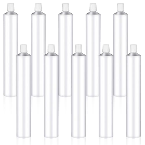 10 Pack Empty Paint Tubes, 60ml Unsealed Aluminum Paint Tubes with Needle Cap for Storing Paints Acrylics Gouaches Watercolors Oils and Other Kinds of Paints