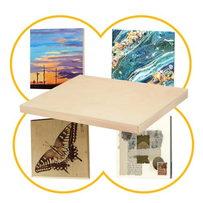 Falling in Art 2 Pack Unfinished Wooden Canvas Panels, 30x40 Gallery Birch Wood Panels Kit, 1 1/2" Deep Art Cradle Boards for Acrylic Painting, Pouring and Burning - size: 30*40 2 Pack