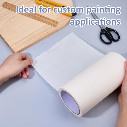 SUPERFINDINGS Masking Tape 0.2x20m/0.66x65.62ft General Purpose Tape Textured Paper for Painting White Art Adhesive Protective Paper Roll Tracing Frisket for Artist Painting Crafting Covering Skirting