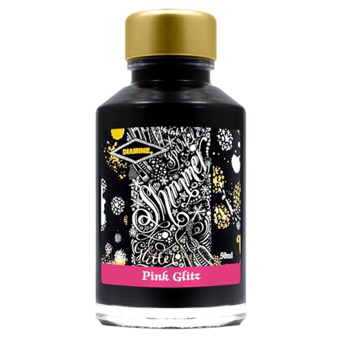 Diamine Fountain Pen Bottled Ink, 50ml - Shimmering Pink Glitz - color: Pink Glitz