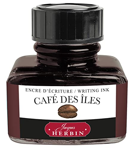 Herbin Fountain Pen Ink - 30ml Bottled - Café des Iles - color: Café Des Iles, size: 1 fl oz