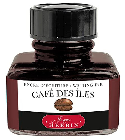 Herbin Fountain Pen Ink - 30ml Bottled - Café des Iles - color: Café Des Iles, size: 1 fl oz