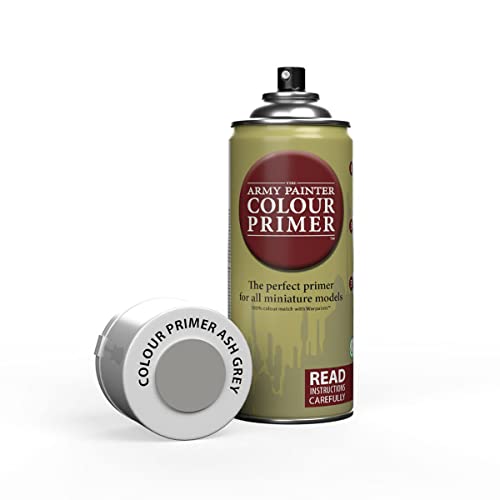 The Army Painter Colour Primer Ash Grey, 400 mL Acrylic Spray Primer, Spray Paint for Miniature Priming Basecoat, Tabletop Roleplaying, Boardgames, and Wargames Miniature Modelling - color: Ash Grey