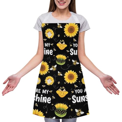 Cooking Apron for Adults with Pockets, Waterproof Oil Resistant Bib for Kitchen Restaurant BBQ Baking - color: Style (337)
