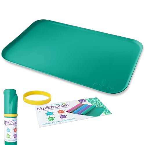 Just Messin’ Silicone Art Mat for Kids, Reusable Non-Slip Heat-Resistant Mat w Raised 0.6" Edges to Contain Mess & Protect Tables/Floors, Arts & Crafts, Resin, Legos, 16"x26", Green - color: Green, size: 16" x 26"