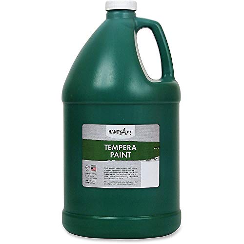 Handy Art Premium Tempera Paint, Green, 128 oz Gallon Jug | Matte Finish, High Quality Pigments with Superior Opacity, Smooth & Bright Mixable Colors, Safe & Non-Toxic, Made in USA - color: Green, size: 128 Fl Oz