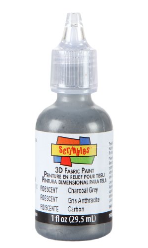 Scribbles 13903 3D Fabric Paint Shiny - color: Charcoal Grey, size: 1 Fl Oz (Pack of 1)