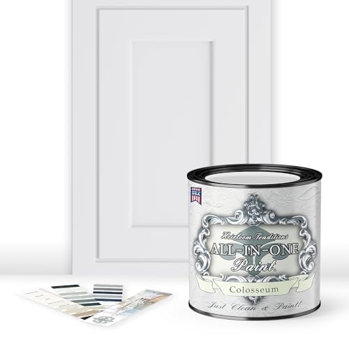 ALL-IN-ONE Paint by Heirloom Traditions, 2 Quart Cabinet Paint Bundle and Tool Kit - Colosseum (white with subtle gray undertone) - color: Colosseum
