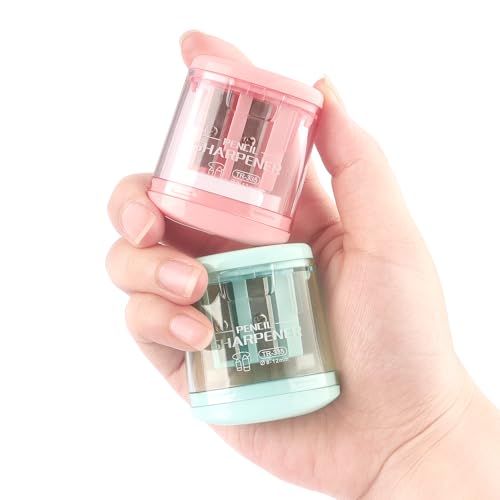 Tamaki 4 Pack Pencil Sharpeners Manual Dual Holes Compact Colored Handheld Pencil Sharpener for Kids, School, Office