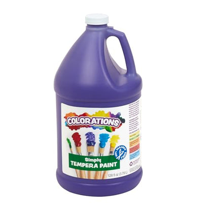 Colorations Paraben-Free Tempera Paint for Kids - 1 Gallon, Vibrant Violet. Non-Toxic and Made in the USA, Classroom Must Haves, Bulk Arts and Crafts Supplies - color: Violet