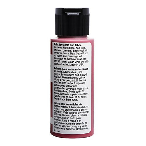 FolkArt Fabric Brush-On Paint 2oz, Engine Red - color: Engine Red