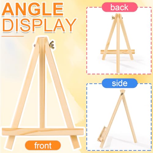 ESRICH 4 PCS 9 Inch Wood Easels, Easel Stand for Painting Canvases, Art and Crafts, Tripod, Painting Party Easel, Kids Student Tabletop Easels for Painting, Portable Canvas Photo Picture Sign Holder - style: 4