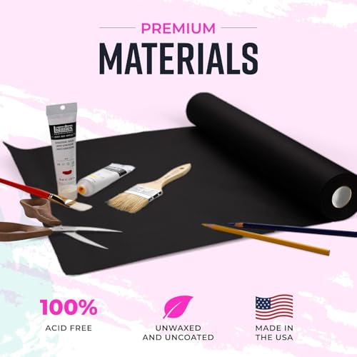 Bryco Goods 36” x 1200” (100’) Black Kraft Paper Roll - Made in USA - Ideal for Bulletin Board, Packing, Shipping, Arts & Crafts, Bouquet, Gift Wrapping, Table Covering - color: Black, size: 36" x 100'