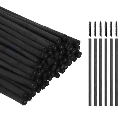 MECCANIXITY 100Pcs Willow Charcoal Sticks, 4-5mm Willow Charcoal Pencils Soft Sketch Vine Art Supplies Set for Drawing Sketching Shading Painting Artists Beginners