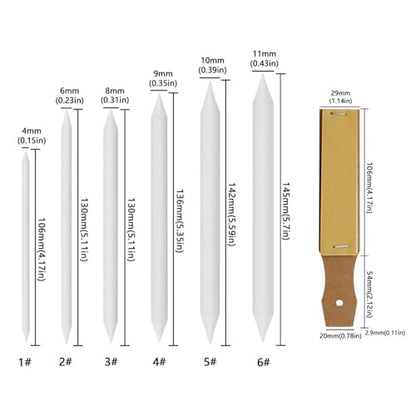 Art Blending Set Sketching Drawing Tools Includes Stumps Tortillions and Sandpapers for Artist Beginner for Drawing and Tortillions