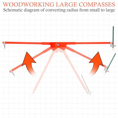 Sabary 15.7 Inch Professional Large Compass with Pencil Holder Woodworking Compass Pencil Marking Carpenters Geometry Tool Circle Maker for Geometry Drafting Art Drawing Circles - size: Large