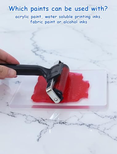 Safetect Monoprinting Print Plate 8” X 10” + 5” X 7” Gel Printing Plate Printmaking Supplies with Press Rubber Brayer Roller Stamping Plates for Press Art