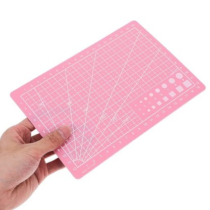 2pcs A5 Dual-sided Self-healing Silicone Craft Cutting Mats for Sewing Quilting and DIY Art Projects, Pink Hobby Table Protection Pads