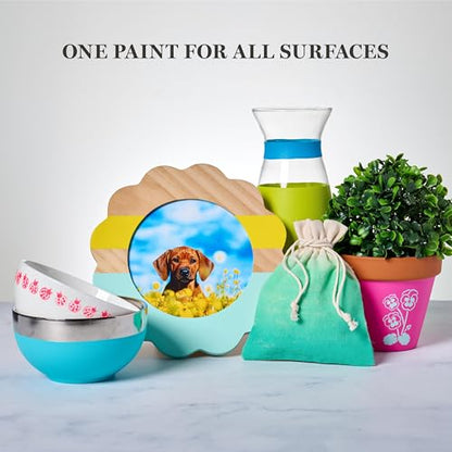 Martha Stewart, Multi-Surface Satin 12 pc Paint Set, Solar Brights - color: Solar Brights