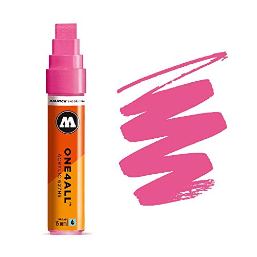 Molotow ONE4ALL Acrylic Paint Marker, 15mm, Neon Pink, 1 Each (627.208) - color: Neon Pink, size: 1 Count (Pack of 1)