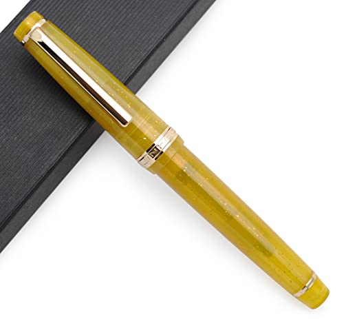 JINHAO 82 Fountain Pen with Gold Clip (F Nib 0.5mm, Fluorescent Yellow) - color: Fluorescent Yellow