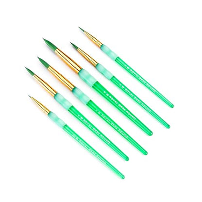 Royal Brush Big Kids Choice Deluxe Round Synthetic Paint Brush Set, Assorted Size, Green, Set of 6 - size: Assorted Size